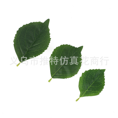 厂家直供 婚庆花仿真叶子绣球叶丝印树叶制作仿真花丝网花