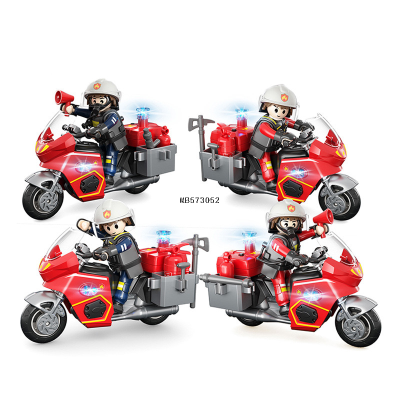 New Fire Motorcycle Fire Extinguisher Mask Doll Toy Waving Model Boxed Puzzle Fun Boys and Girls Toys