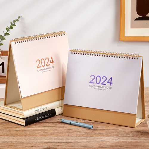 2024 Kraft Paper Desk Calendar Customized Dragon Year Calendar Desktop Decoration Customized Calendar Office DIY Korean Ins Style