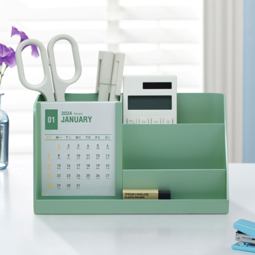 2024 Dragon Year Plastic Pen Holder Calendar Customized Desktop Decoration Simple Storage Calendar Customized Work Calendar Printing