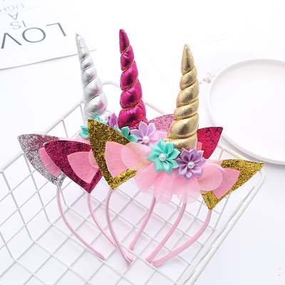 Unicorn hair hoop female cross-border e-commerce spot hair accessories children's holiday party supplies headband 