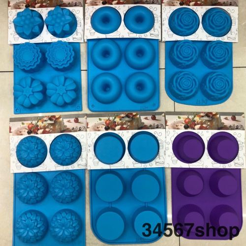 Silicone Cake Molded Silicone Cake Mold Silicone Donut Muffin Cup Rose Flower 6-Piece Flower Silicone Mold