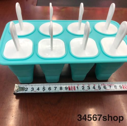 new 8-grid silicone ice cube popsicle ice cream mold handle popsicle mold cross-border special for 8-hole silicone ice cream...