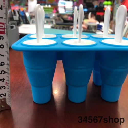 new 6-grid silicone ice cube popsicle ice cream mold handle popsicle mold cross-border special for six-hole ice cream popsicle popsicle