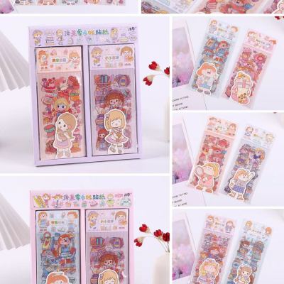 Mini Adhesive Sticker Cartoon Journal Creative Female Heart Series Journal Decoration Material Stickers Wholesale