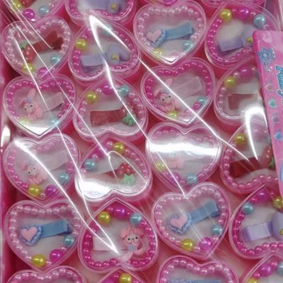 Bracelet and Ring Children's Fashion Bracelet Fruit Ring Artificial Pearl Chain Heart-Shaped Gift Box Packaging