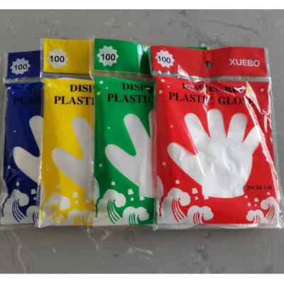 Disposable Gloves Thickened Plastic PE Film Catering and Beauty Household Food Kitchen Sanitary Transparent Wholesale Gloves