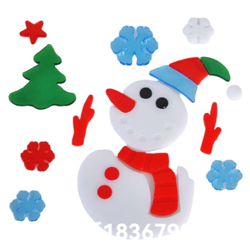 圣诞装饰品 果冻贴 冰箱贴 静电贴 无痕软胶 橱窗玻璃贴