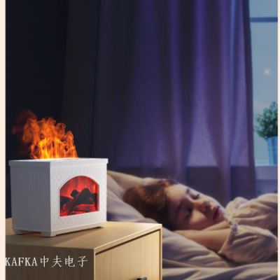 2022 New Simulation Flame Lighting Effect Atomization Fireplace Humidifier Automatic Aerosol Dispenser Aroma Diffuser