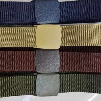 Military Training Student Nylon Cloth Belt Belt, Men's and Women's Same Outdoor Leisure Snap Button Belt Wholesale