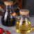Borosilicate Glass Oil Pot with Scale Special-Shaped Oil Bottle Kitchen Supplies Wooden Lid Glass Jar Vinegar Bottle
