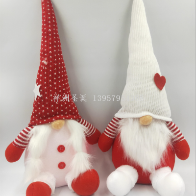 Xiangzhou Christmas Christmas Hot Selling Faceless Elderly Snowman Fabric Ornaments