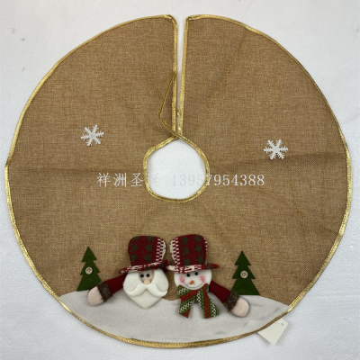 Xiangzhou Christmas New Cross-Border Santa Claus Elk Cartoon Atmosphere Tree Skirt Christmas Scene Setting Supplies