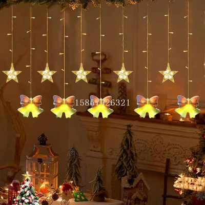 Christmas Lights Colored Lights Curtain Lights Bell Five-Star Lighting Chain Room Lighting Explosion Models Color Painting Light Castle Lights Holiday Lights
