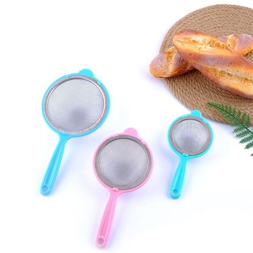 3pc plastic handle stainless steel filter strainer wide edge oil grid fried soybean milk pointed ear noodle hot pot strainer