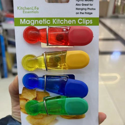 kitchen magnetic plastic clip refridgerator magnets clip photo magnetic stickers set home sealing clip notes left magnet