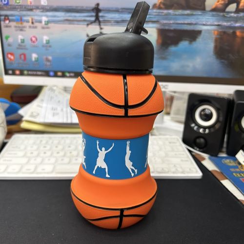 outdoor sports bottle household silicone folding cup creative student water cup portable anti-fall leak-proof children‘s cups