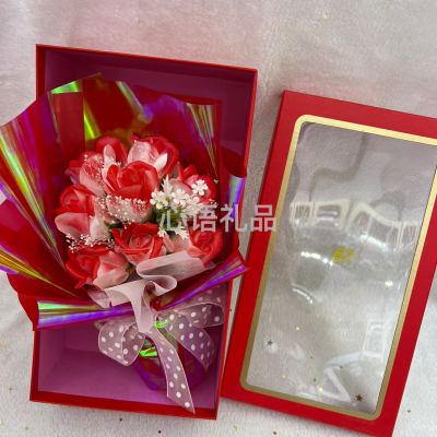 Valentine's Day Gift, Mother's Day Gift, Teacher's Day Gift, Soap Flower Gift Box Bouquet
