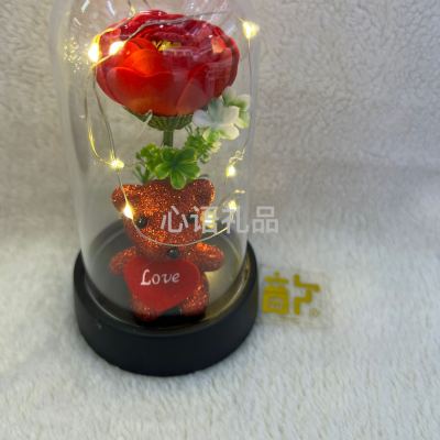 Hot Selling Products, Lighting Acrylic Bear Flower Valentine's Day Gift, Mother's Day Gift