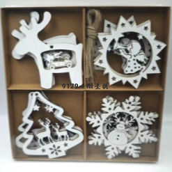 christmas decorations wooden christmas pendants gift box