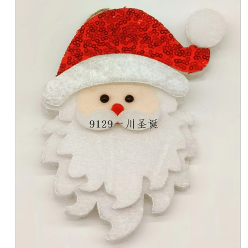 christmas decorations multi-color starlight sequins snowman santa claus head statue pendant