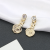 European and American Style Elegant Golden Queen Embossed Earrings Fashion Cold Style Earrings Female Ins Popular Cross-Border Jewelry