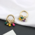 Korean Jewelry Wholesale Colorful Small Beads with Diamond Earrings Female Ethnic Style Summer Party Earrings Online Celebrity Earrings