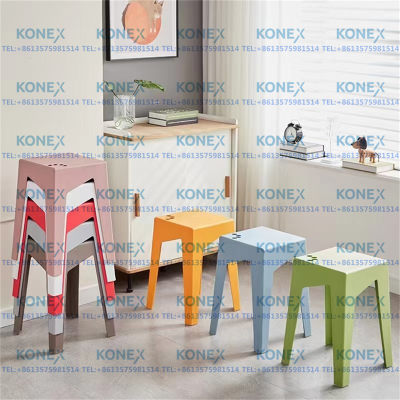 Nordic Fashion round Stool Plastic Thickened Adult Stool Stackable Dining Table Bench Home Chair Spare High Square Stool