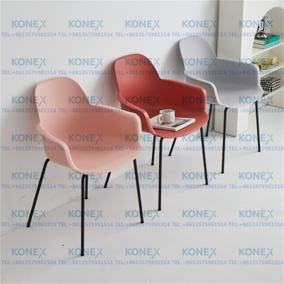 Nordic Plastic Chair Home Dining Chair Back Stool Fashion Coffee Chair Internet Celebrity Cosmetic Chair Iron Simple Conference Chair