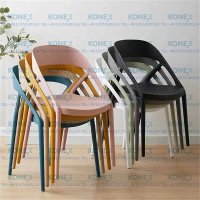 Simple Dining Chair Nordic Armchair Plastic Chair Dining Stool Leisure Chair Balcony Chair Stackable Outdoor Chair