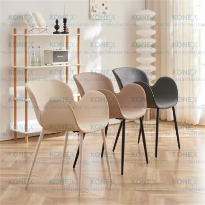 Fabric Chair Simple Modern Home Leisure Dining Chair  Backrest Coffee Shop Seat Cushion Armrest Office Conference Chair
