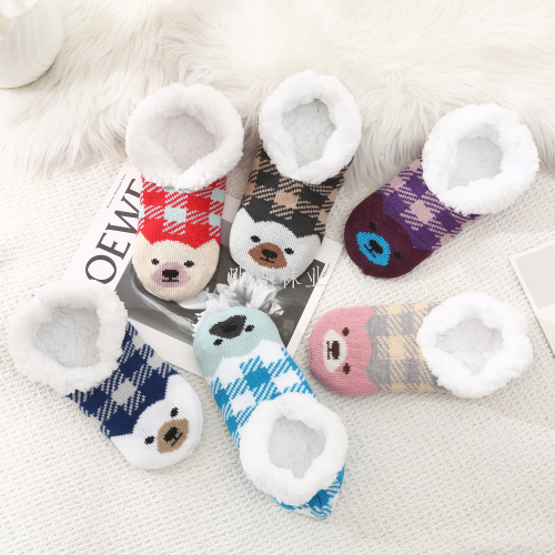 Women‘s Warm and Cute Bear Indoor Ankle Sock out of Russia India South America South Africa Factory Direct Sales