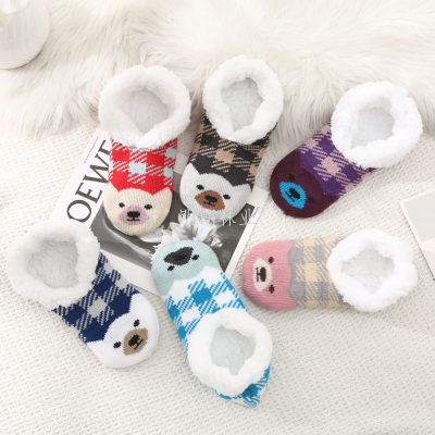 Women's Warm and Cute Bear Indoor Ankle Sock out of Russia India South America South Africa Factory Direct Sales