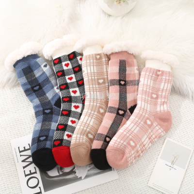 Acrylic Yarn Printing Women's Warm Indoor Room Socks Factory Direct Sales out of Europe, America, Russia, South America, South Africa