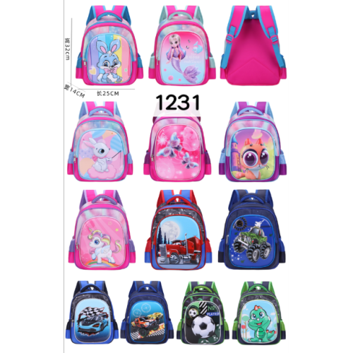 Haoliang Pu12-Inch Two-Pull Schoolbag Backpack New Business Backpack Waterproof Computer Backpack Large Capacity Schoolbag
