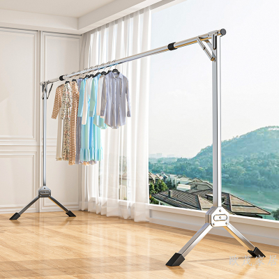 Simple Clothes Hanger Floor Folding Home Balcony Drying Rack Baby Cool Clothes Rack Dormitory Clothesline Pole