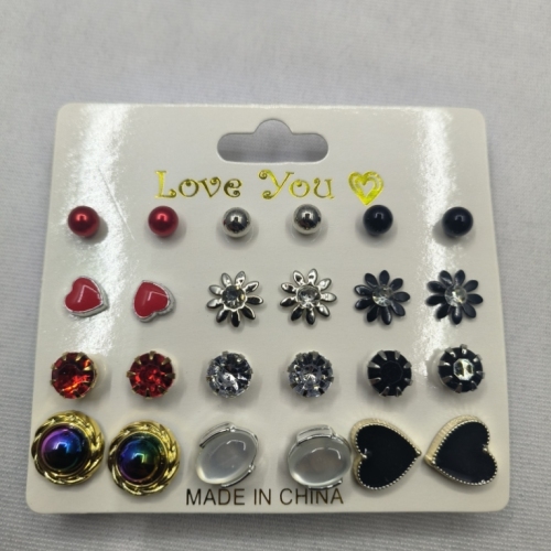 european and american earrings girls‘ fashion earrings korean popular pearl temperament earrings set tassel earrings small jewelry
