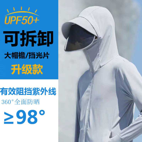 带镜片某蕉同款冰丝皮肤衣女大帽檐防晒服透气薄款防紫外线防晒衣