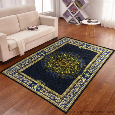 Golden velvet national style carpet Persian European retro living room sofa coffee table carpet foot mat bedroom bedside
