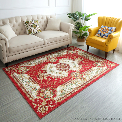Persian carpet HD golden velvet European-style Chinese Turkish floor mat sofa villa bedroom living room coffee table rug