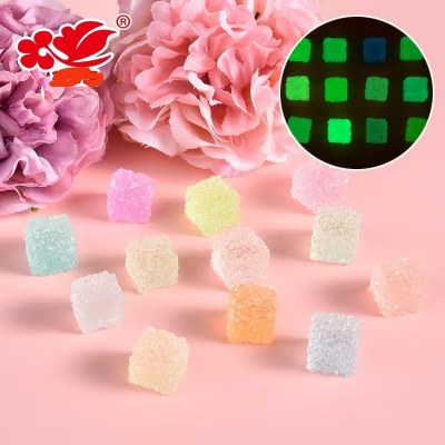 Simulation Mini Luminous Color Cube Sugar Candy Toy Handmade DIY Phone Case Refridgerator Magnets Headband Hair Accessories Resin Accessories