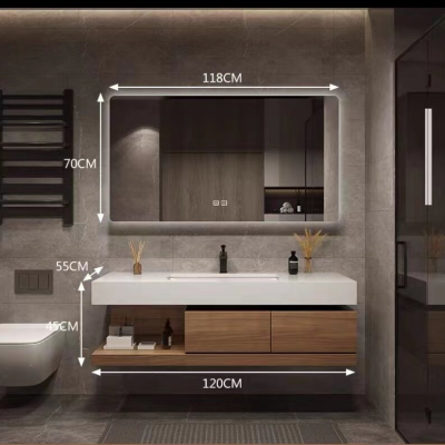 Modern Simple Smart Bathroom Cabinet Wash Basin Integrated Combination Wall-Mounted Smart Mirror Cabinet Bathroom Wash Inter-Platform Basin
