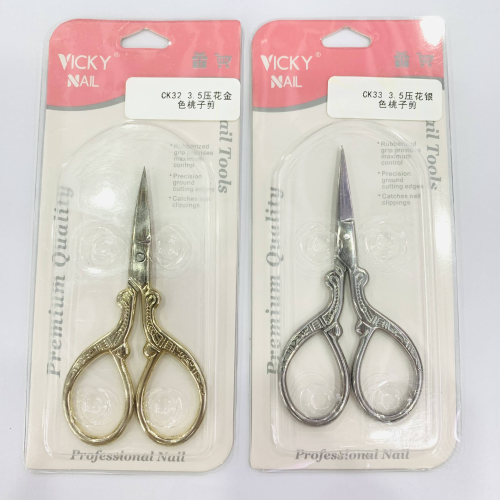 ck32 3.5 embossed peach scissors gold and silver eyebrow trimmer eyebrow trimming beauty scissors manicure implement
