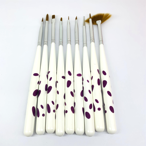 280 polka dot nail pen 9-piece set painted universal pen crystal pen fan-shaped point drill pen pull line point bead blooming