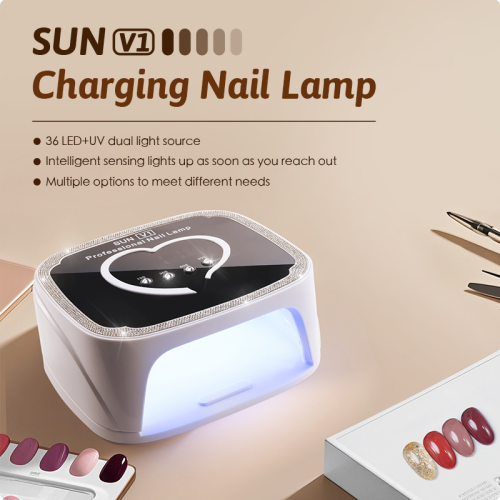 新款108W蓄电美甲灯大功率指甲烤灯光疗灯智能感应便携式