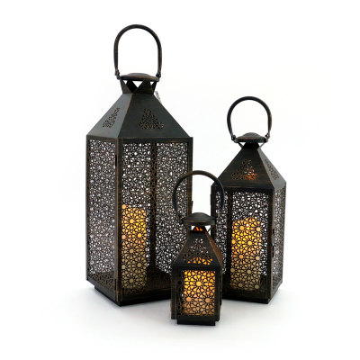 Creative Retro Iron Art Mesh Floor Style Portable Lamp Courtyard Outdoor Large Size Barn Lantern Candle Holder Wedding Props