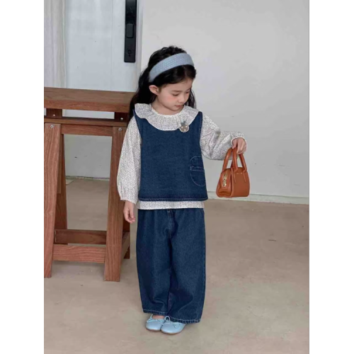 女童秋款套装2025新款洋气牛仔三件套宝宝秋季衣服潮