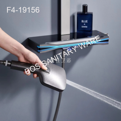 New Gun Gray Constant Temperature Shower Set Home Bathroom Shower Supercharged Bath Back Spray Digital Display