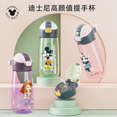 Disney Creative Modeling Children Cartoon Straw Cup Drinking Cup Student Super Cute Contrast Color Travel Cup