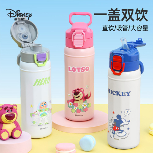 迪士尼儿童保温杯316不锈钢便携送卡通杯套学生大容量水杯批发